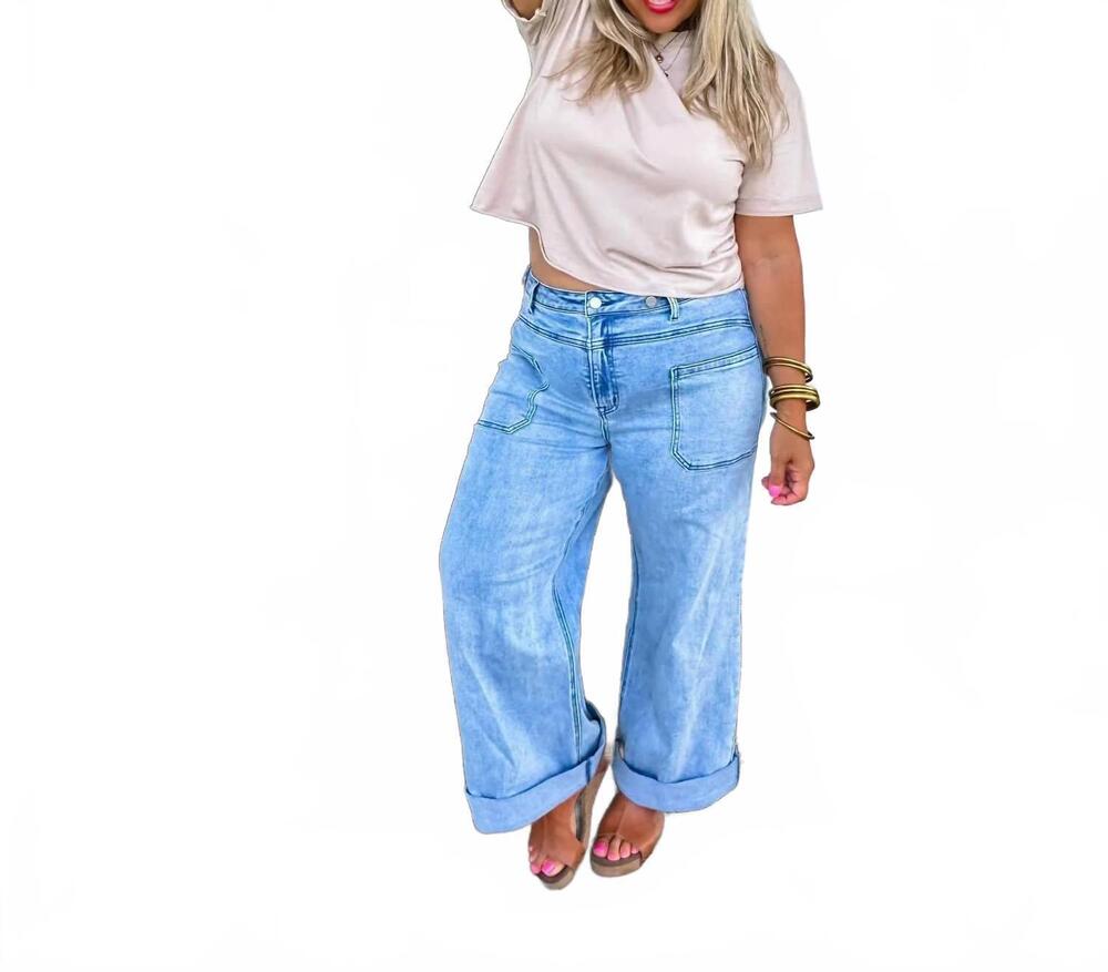 NEW BLAKELY clover front pocket jeans - plus in blue
